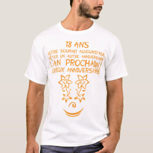 T-shirt 18 ans souhait autre anniversaire fleur