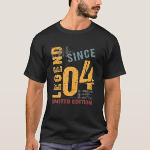 T-shirt 18 Ans Vintage 2004 18E Anniversaire Décoration