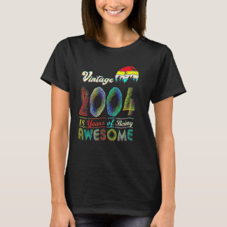 T-shirt 18 Ans Vintage 2004 18e Anniversaire Hommes Femmes