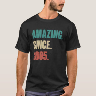 T-shirt 18 Ans Vintage 2005 Anniversaire 18ème Décoration