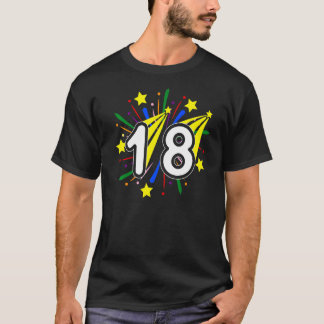 T-shirt 18 ans Vintage Nombre dix-huit 18e anniversaire