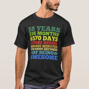 T-shirt 18 ans Vintage Rétro 18e anniversaire 216 mois