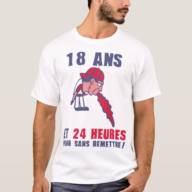 T-shirt 18 ans vomit degueule vomito remettre anniversaire (Devant)