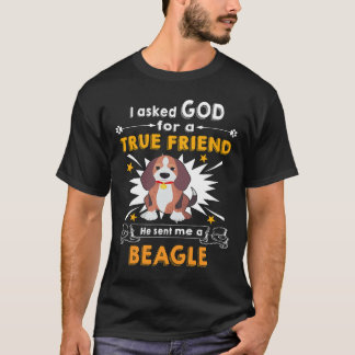 T-shirt 18 Demandé Dieu Véritable Ami Un Beagle