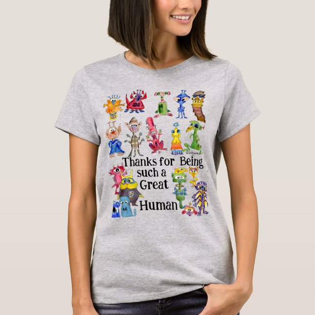 T-shirt 18 dessins animés drôles d'aliens expriment leur g (Devant)
