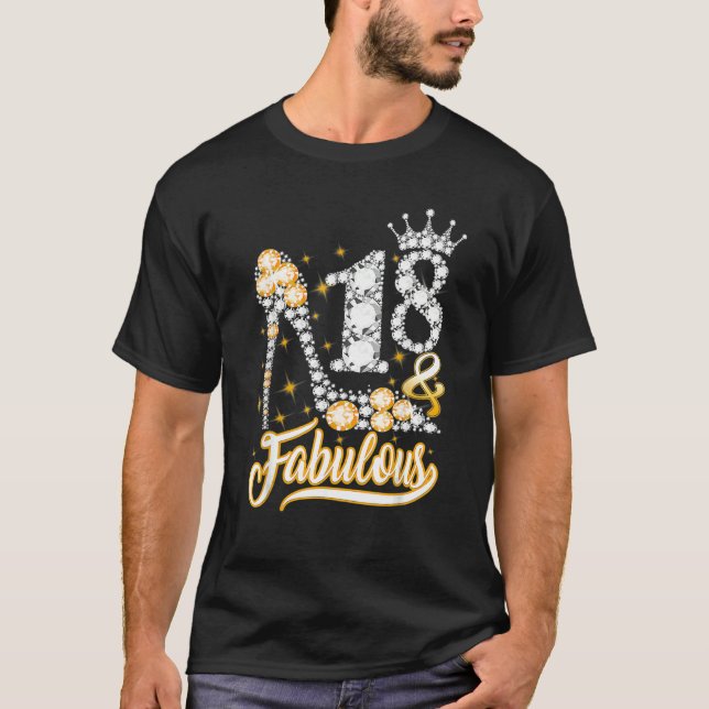 T-shirt 18 Et Fabuleux 18e Anniversaire Chaussures Diamant (Devant)