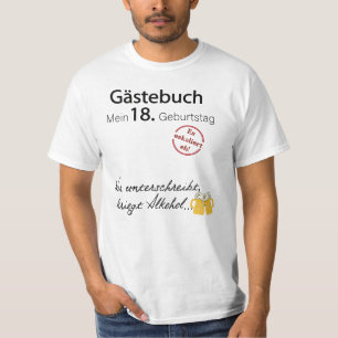 T-shirt 18. Gästebuch Lustig Geschenk