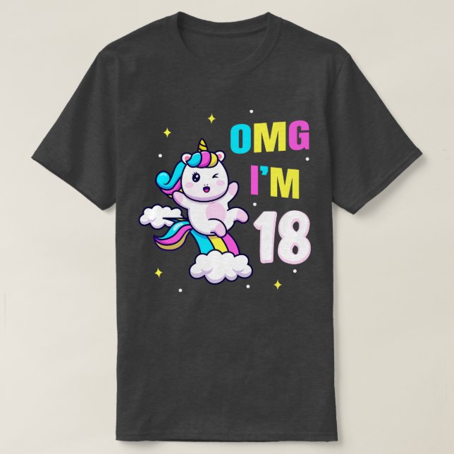 T-shirt 18 Geburtstag Geschenk Mdchen Einhorn (Design devant)