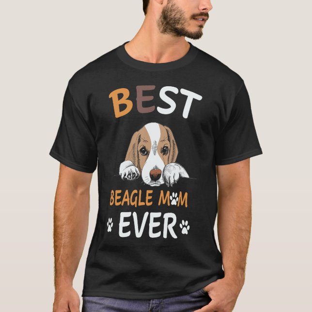 T-shirt 18 Meilleure Maman Beagle de Tous les Temps Beagle (Devant)