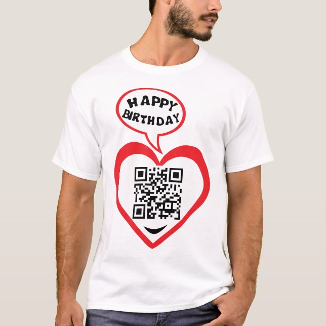 T-shirt 18 years big kisses code qr happy birthday love an (Devant)
