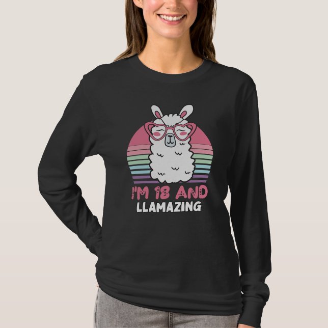 T-shirt 18 Years Old Bday Llamazing 18th Birthday Llama (Devant)