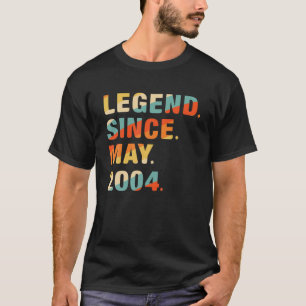T-shirt 18E Anniversaire Cadeaux 18 Ans Légende Depuis Mai