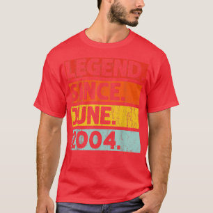 T-shirt 18e anniversaire Cadeaux Légende depuis juin 2004 