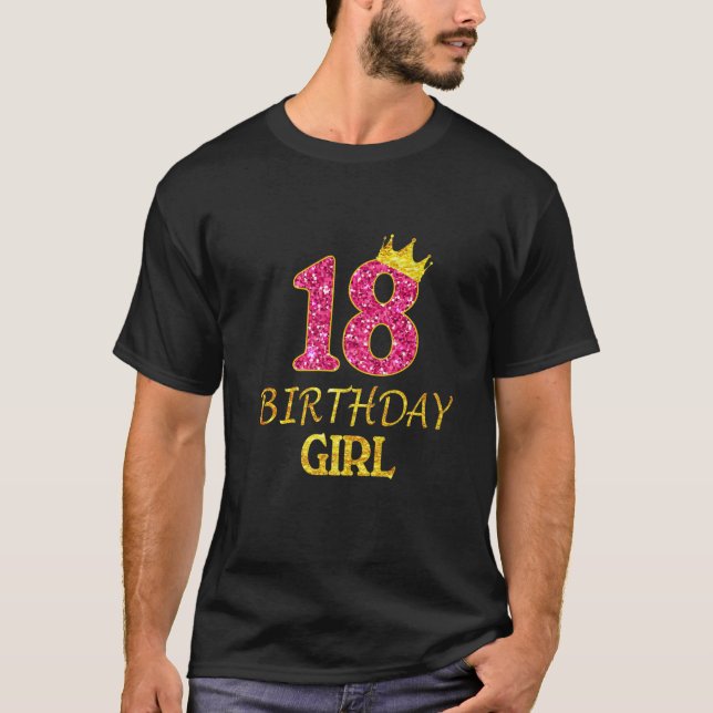 T-shirt 18E Anniversaire Fille Princesse 18 Ans 18E Don (Devant)