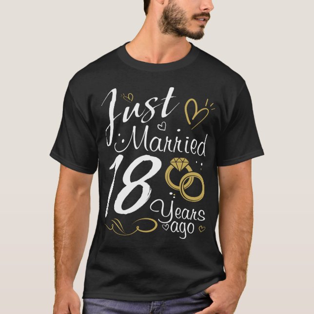 T-shirt 18e anniversaire Mariage. Marié 18 ans (Devant)