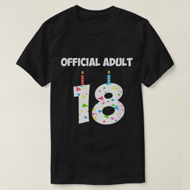 T-shirt 18e anniversaire Officiel Adulte 18 ans (Design devant)