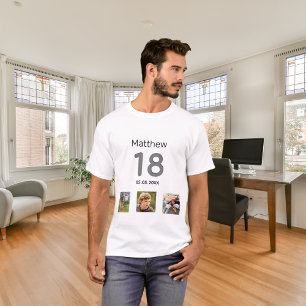 T-shirt 18e anniversaire photo personnalisée monogramme ga