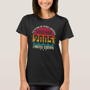 T-shirt 18e anniversaire Retro Vintage 2005 18 ans d'être