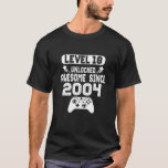 T-shirt 18e Birthday Gamer<br><div class="desc">18e Birthday Gamer Gift Boys Niveau 18 Awesome non-retenu 2004</div>