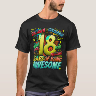 T-shirt 18ème Anniversaire Comic Style stupéfiant depuis 2
