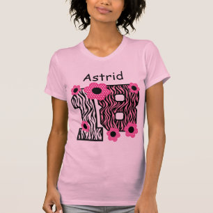 T-shirt 18ème Nom fait sur commande V025A4J de zèbre ros