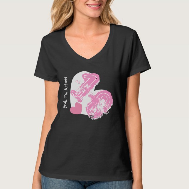 T-shirt 18ème Nombre grunge d'anniversaire ou TOUT NOIR de (Devant)