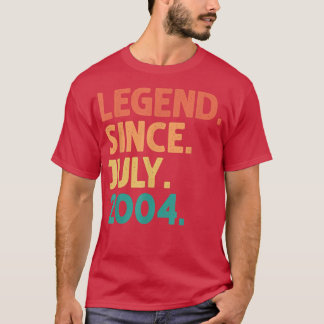 T-shirt 18th Birthday Legend Since July 2004 18 Years Old