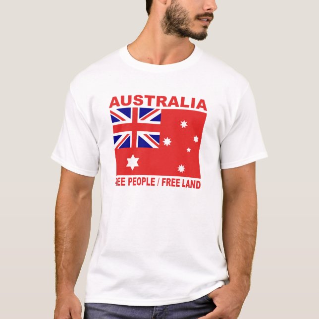 T-shirt 1901 Drapeau terrestre australien libre 3:2 (Devant)