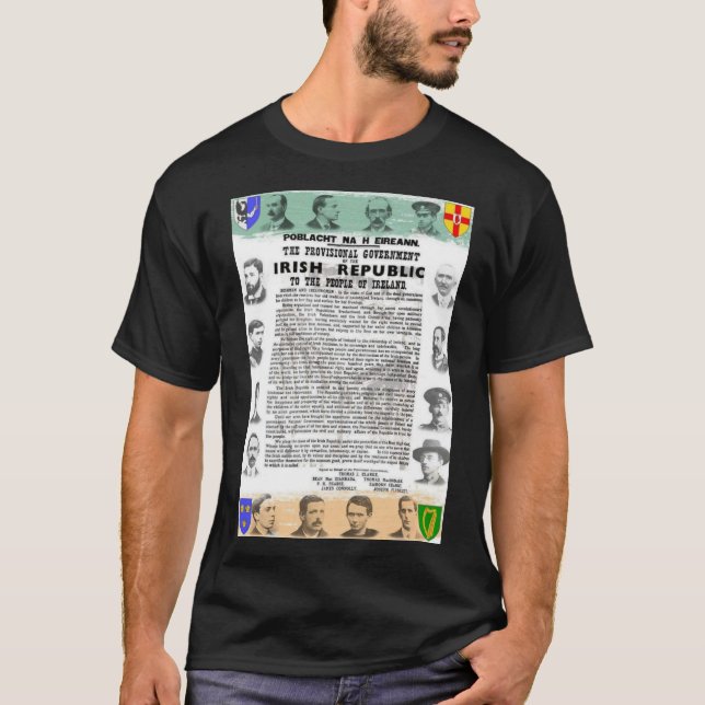 T-shirt 🍀 1916 Proclamation irlandaise 🇮 🇪 (Devant)