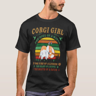 T-shirt 191 Fille Corgi Sorcière Lionne Hippie Marin
