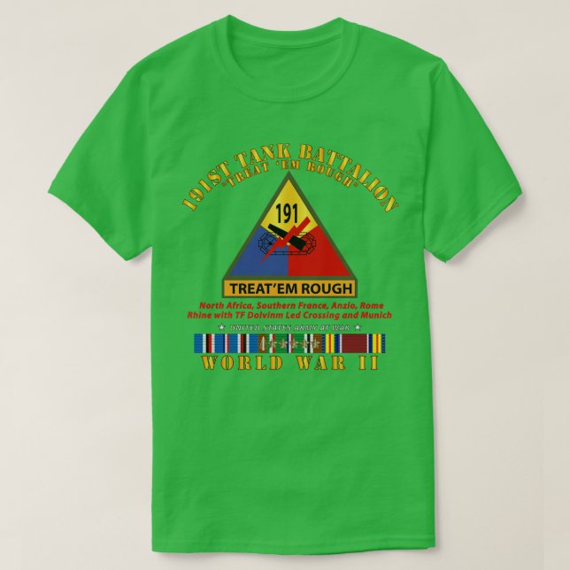 T-shirt 191e Bataillon de chars Traitez-les avec SSI Nom T (Design devant)