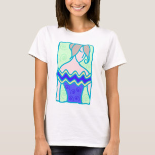 T-shirt 1920 Aquarius Femme avec symbole bleu turquoise