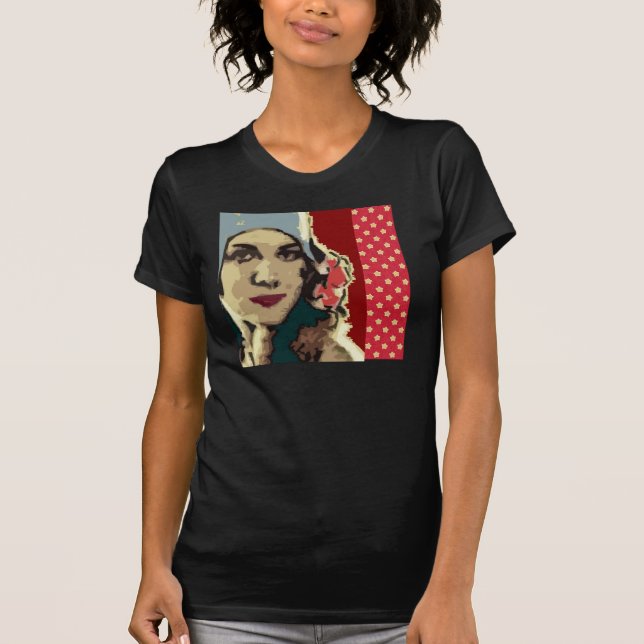 T-shirt 1920s Lady in a Blue Hat Pop Art (Devant)
