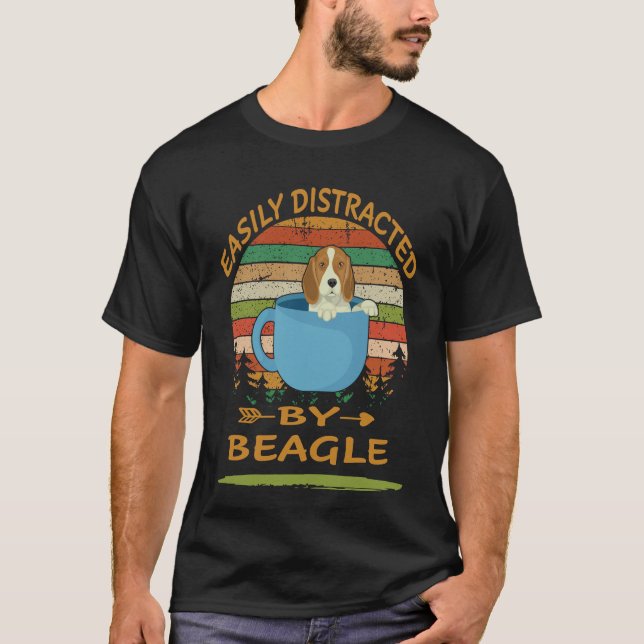 T-shirt 192 Facilement Distrait Par Le Beagle (Devant)