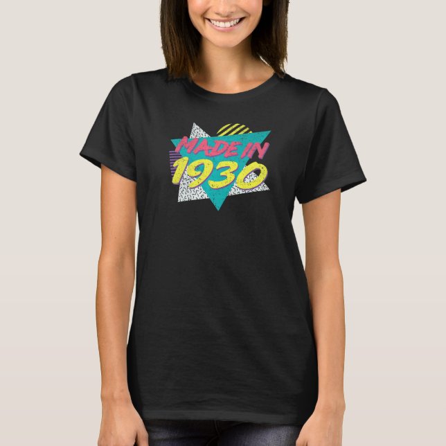 T-shirt 1930 90s Retro 93e anniversaire (Devant)