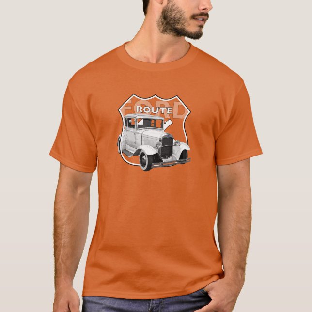T-shirt 1930 Modèle A. Route de la Hotrod classique blanch (Devant)