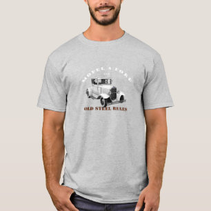 T-shirt 1930 Modèle A. Voiture Vintage Blanche. Hotrod 19