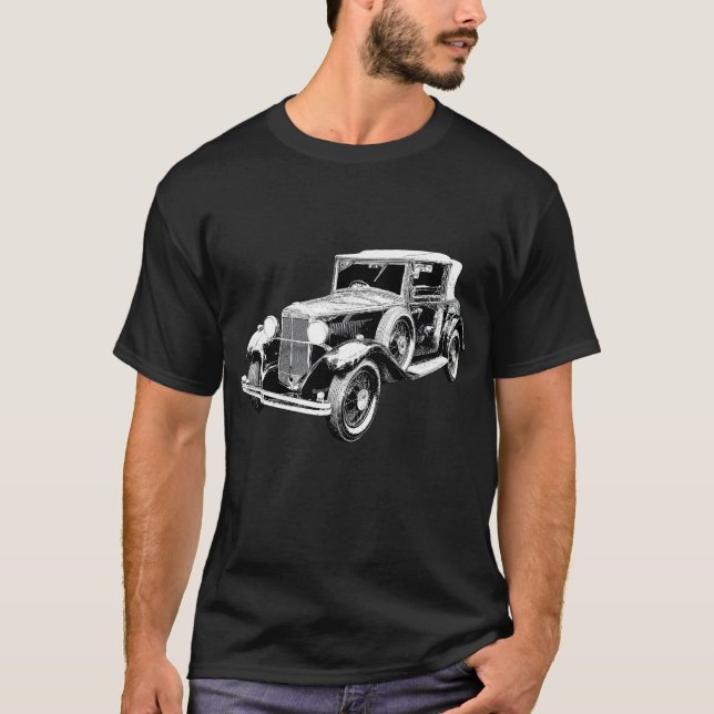 T-shirt 1931 Classic Hillman Wizard Sketch Art (Devant)