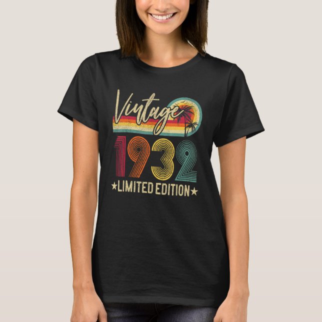 T-shirt 1932 90e anniversaire 90 ans sac (Devant)
