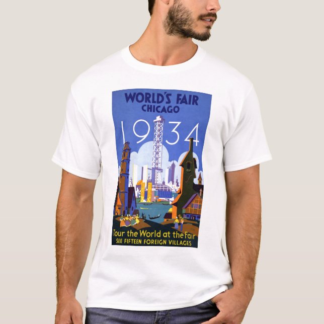 T-shirt 1934 vintage de Chicago d'Exposition (Devant)