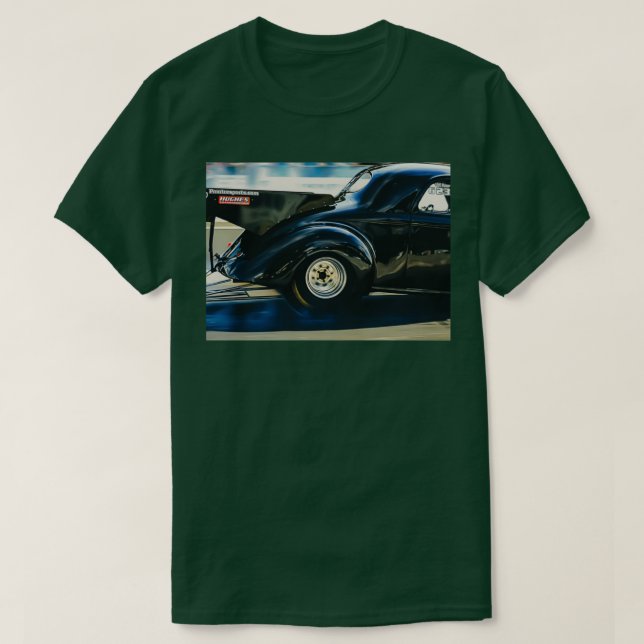 T-shirt 1940 Black Willys Coupe Drag Car (Design devant)