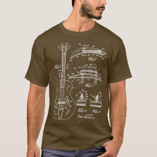 T-shirt 1940 Iconique Guitare Brevet Dessin Musique Joueur