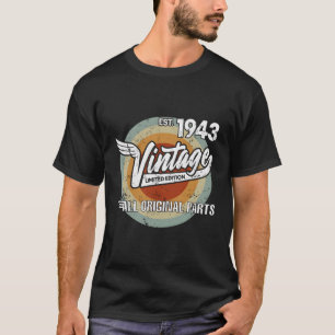 T-shirt 1943 Né Fabriqué En 1943 Biker Pour