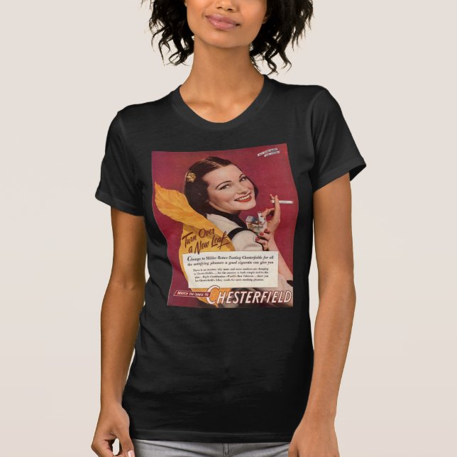 T-shirt 1944 Chesterfield cigarettes et avec jolie dame (Devant)