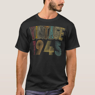 T-shirt 1945 77 Ans 77e Anniversaire Rétro Vintage