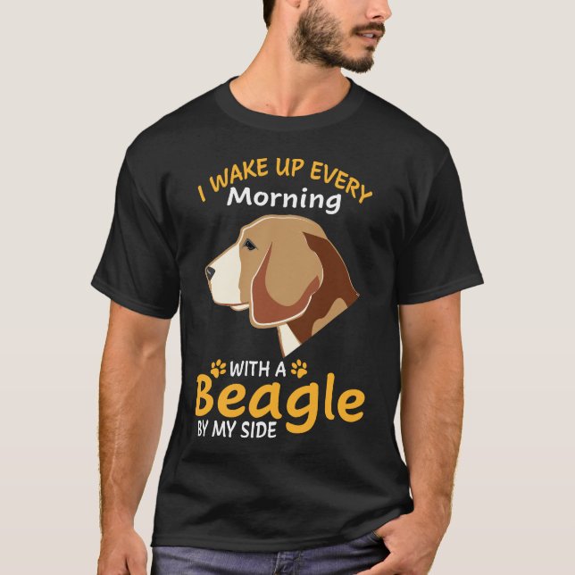 T-shirt 194 Je Me Réveille Chaque Matin Avec Un Beagle Par (Devant)