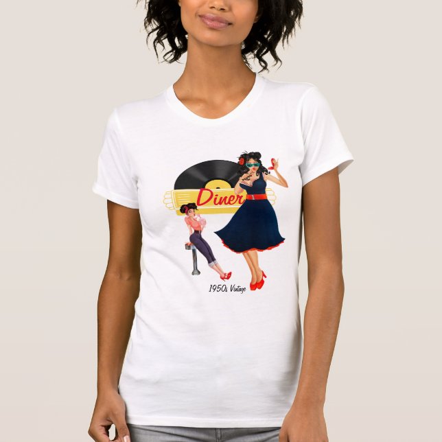 T-shirt 1950 à damiers jaune noir et blanc (Devant)