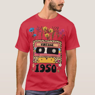 T-shirt 1950 Anniversaire Cadeau Fleur Vintage