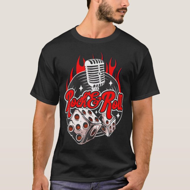T-shirt 1950 Sock Hop Rockabilly Hommes Rock N Roll (Devant)