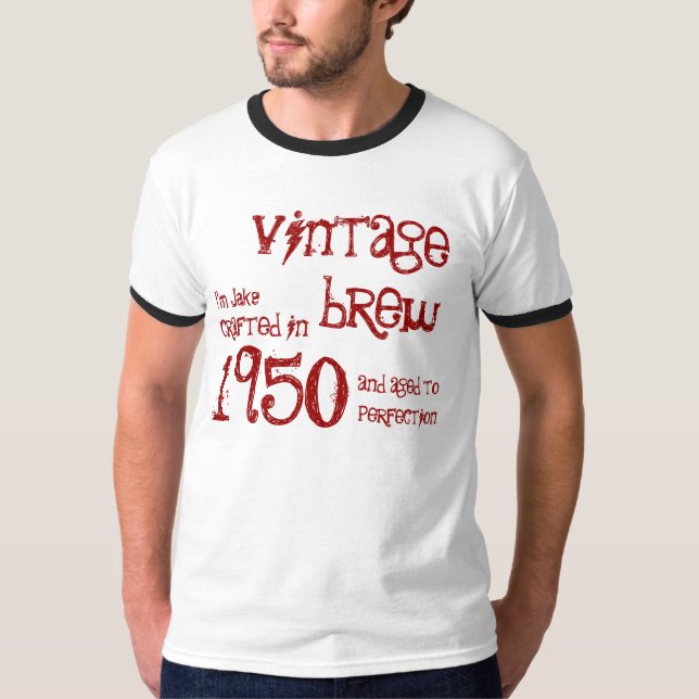 T-shirt 1950 sonnerie vintage de Brew d'année (Devant)